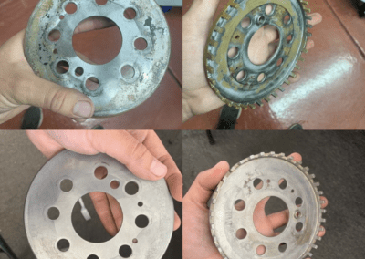 All Wheel Cleaner on Rusted Steel